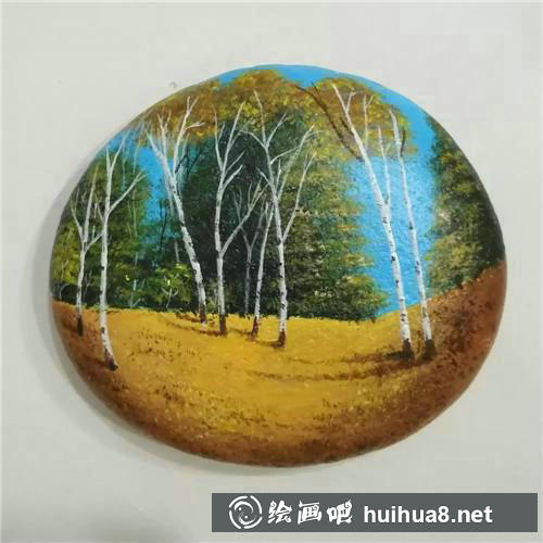 丙烯畫(huà)秋景步驟5