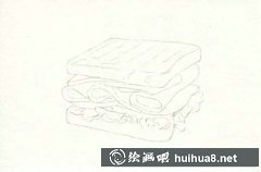 美食彩鉛教程：三明治繪制步驟