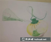 手繪彩鉛教程香囊繪制步驟