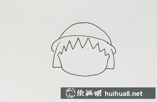 櫻桃小丸子臉部和頭發(fā)繪制步驟