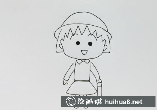 櫻桃小丸子裙子繪制步驟