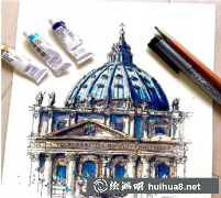 鋼筆畫作品賞：歐式建筑組畫