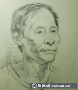 中年男子側(cè)面素描頭像繪制技巧