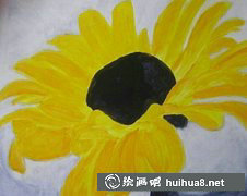 丙烯畫太陽花步驟 簡易教程