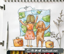 夢(mèng)幻童趣水彩插畫作品欣賞