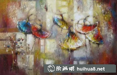 夢幻舞者城市油畫