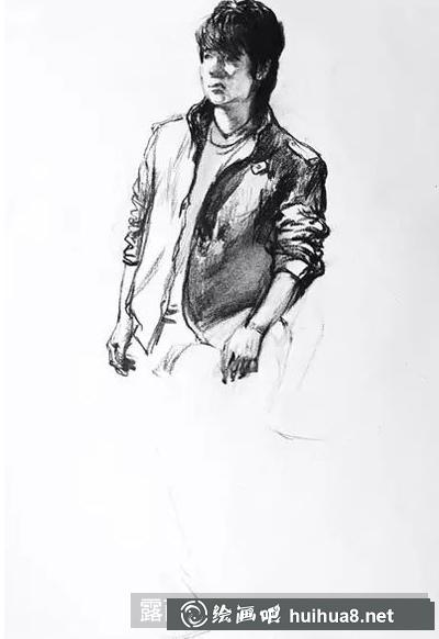 人物站姿素描步驟4