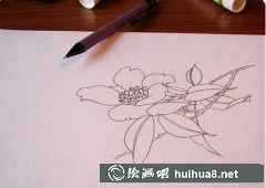 茶花丙烯畫入門教程，丙烯畫花卉步驟解析