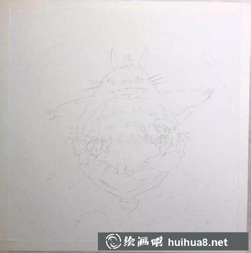 龍貓繪制步驟1