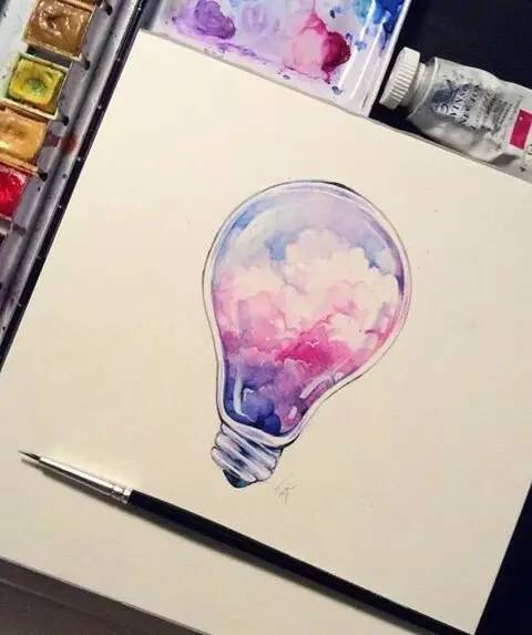 水彩畫星空