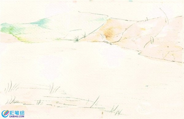 山水風景畫水彩畫