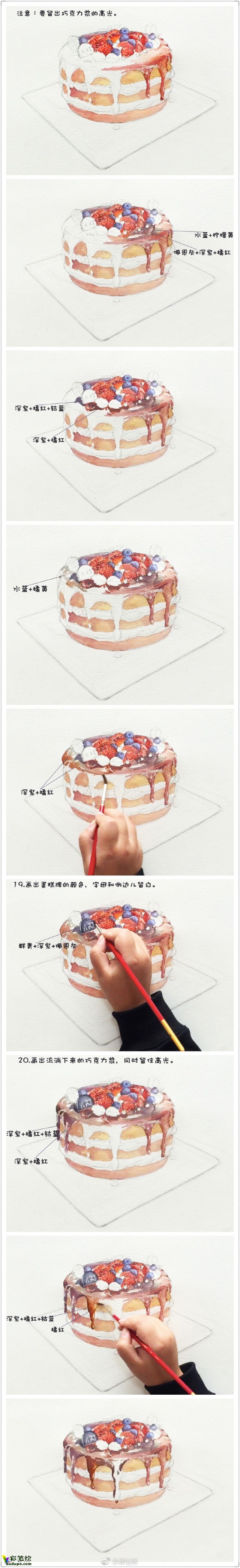 水彩畫蛋糕