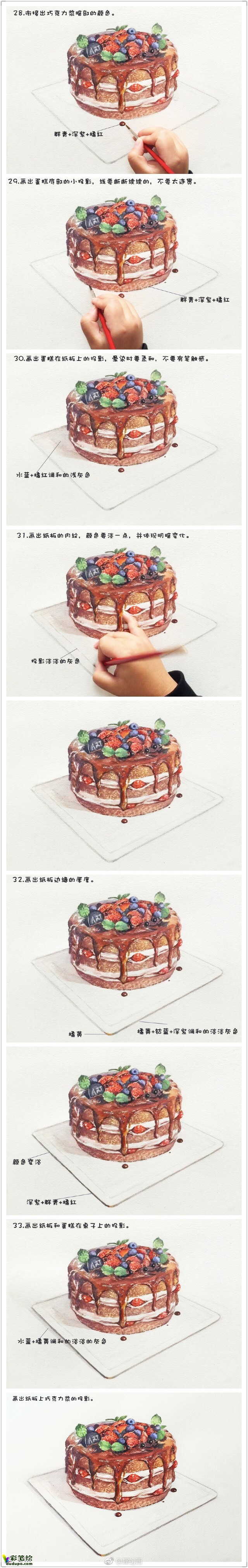 水彩畫蛋糕