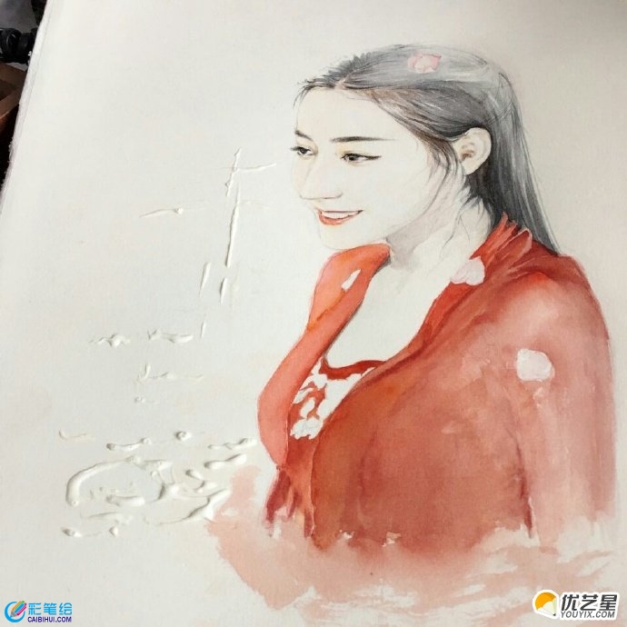 水彩畫(huà)迪麗熱巴