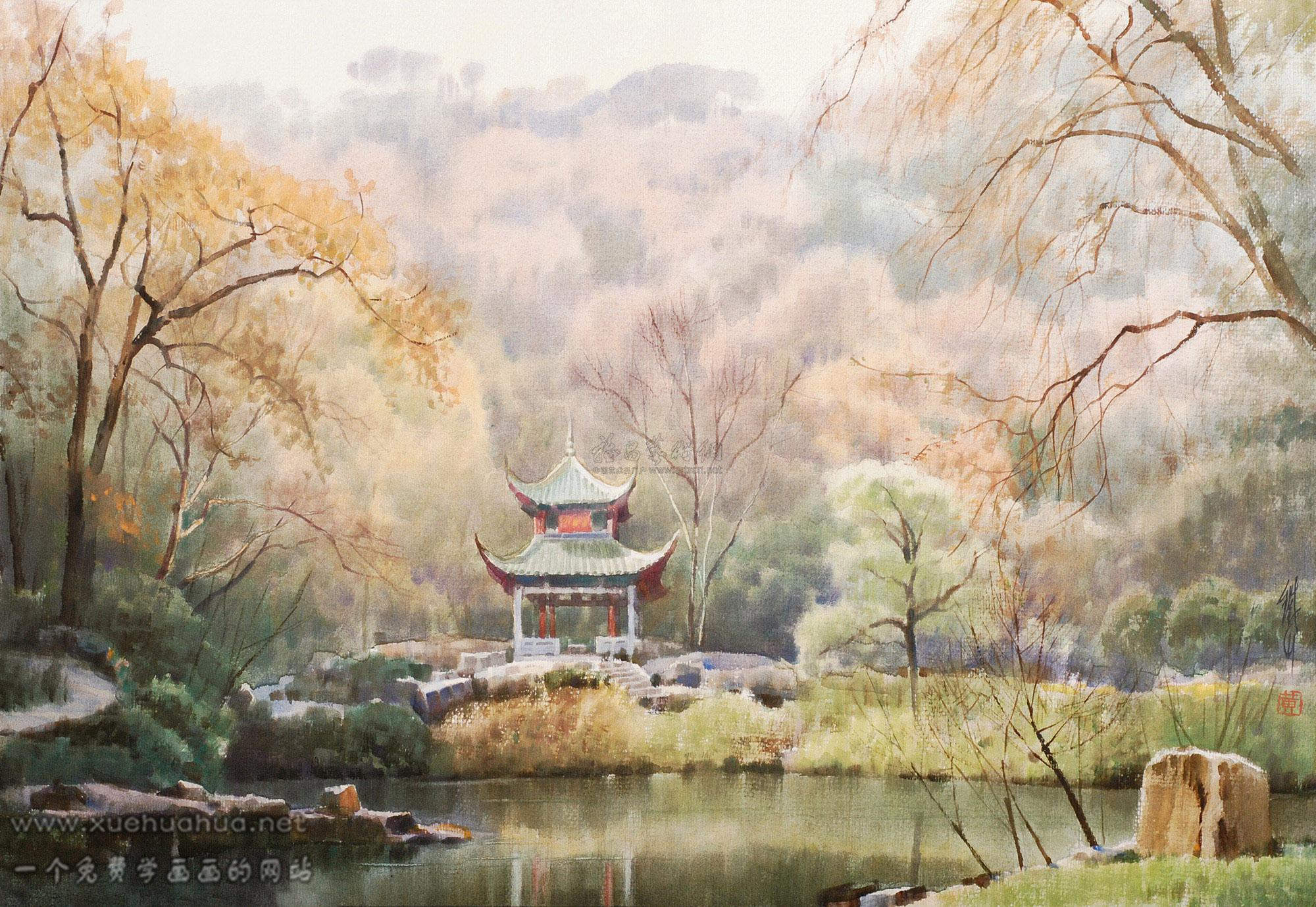 黃鐵山水彩風(fēng)景畫(28)