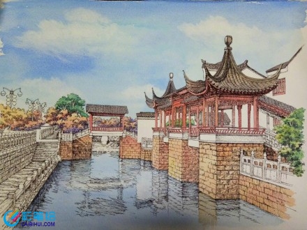 水彩建筑寫生