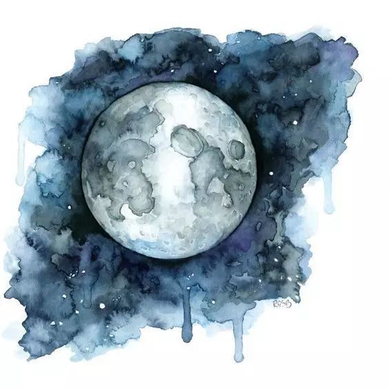 水彩畫星空