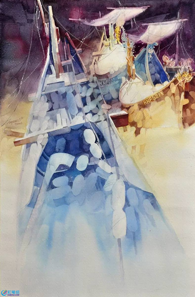 水彩畫船-3