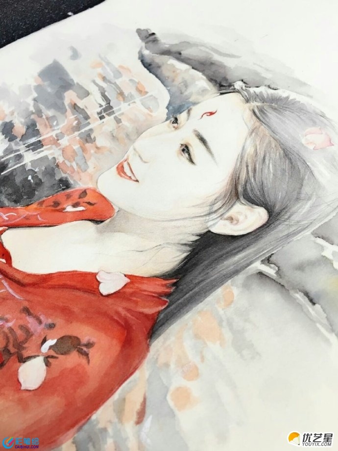 水彩畫(huà)迪麗熱巴