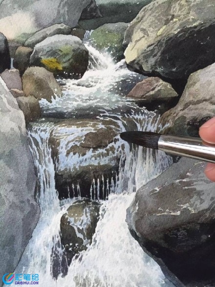 水彩風景過程