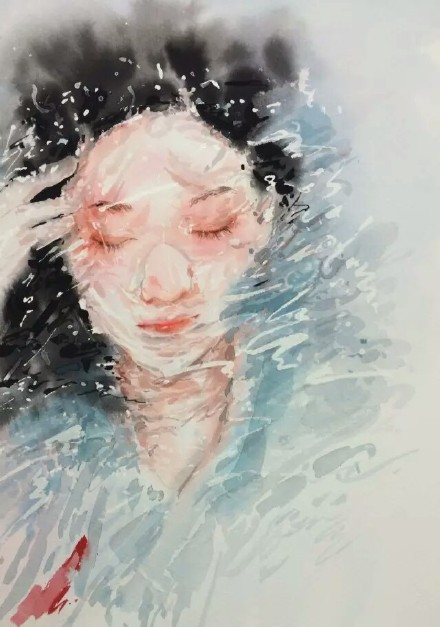 水彩畫人像