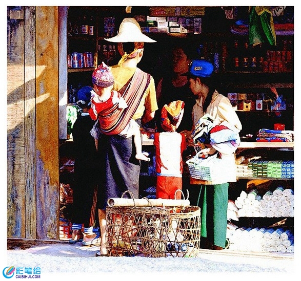 水彩畫(huà)風(fēng)土人情-9