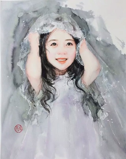 水彩畫人像