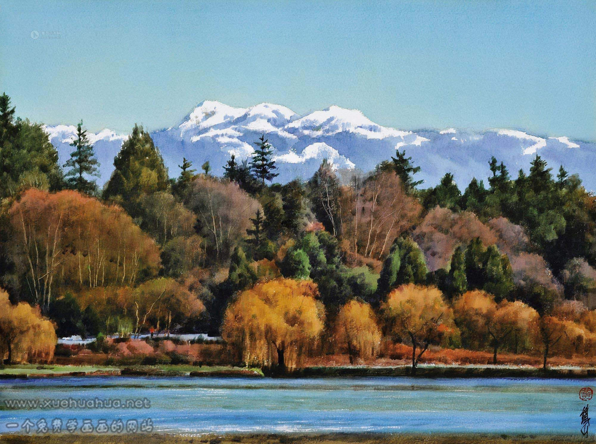 黃鐵山水彩風(fēng)景畫(10)
