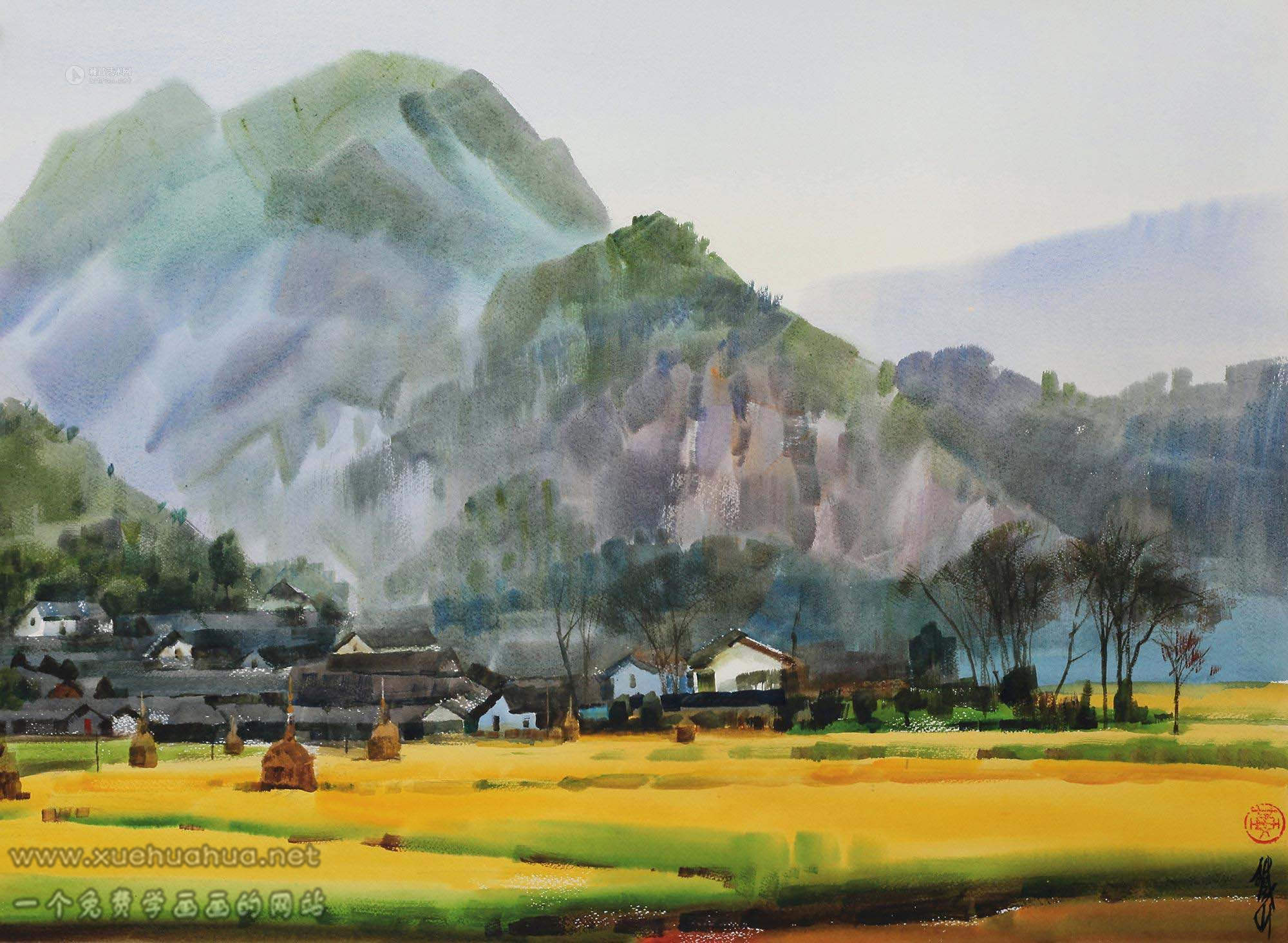 黃鐵山水彩風(fēng)景畫(18)
