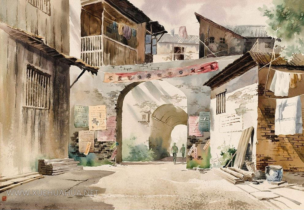 李劍晨水彩畫(huà)風(fēng)景4幅欣賞(2)