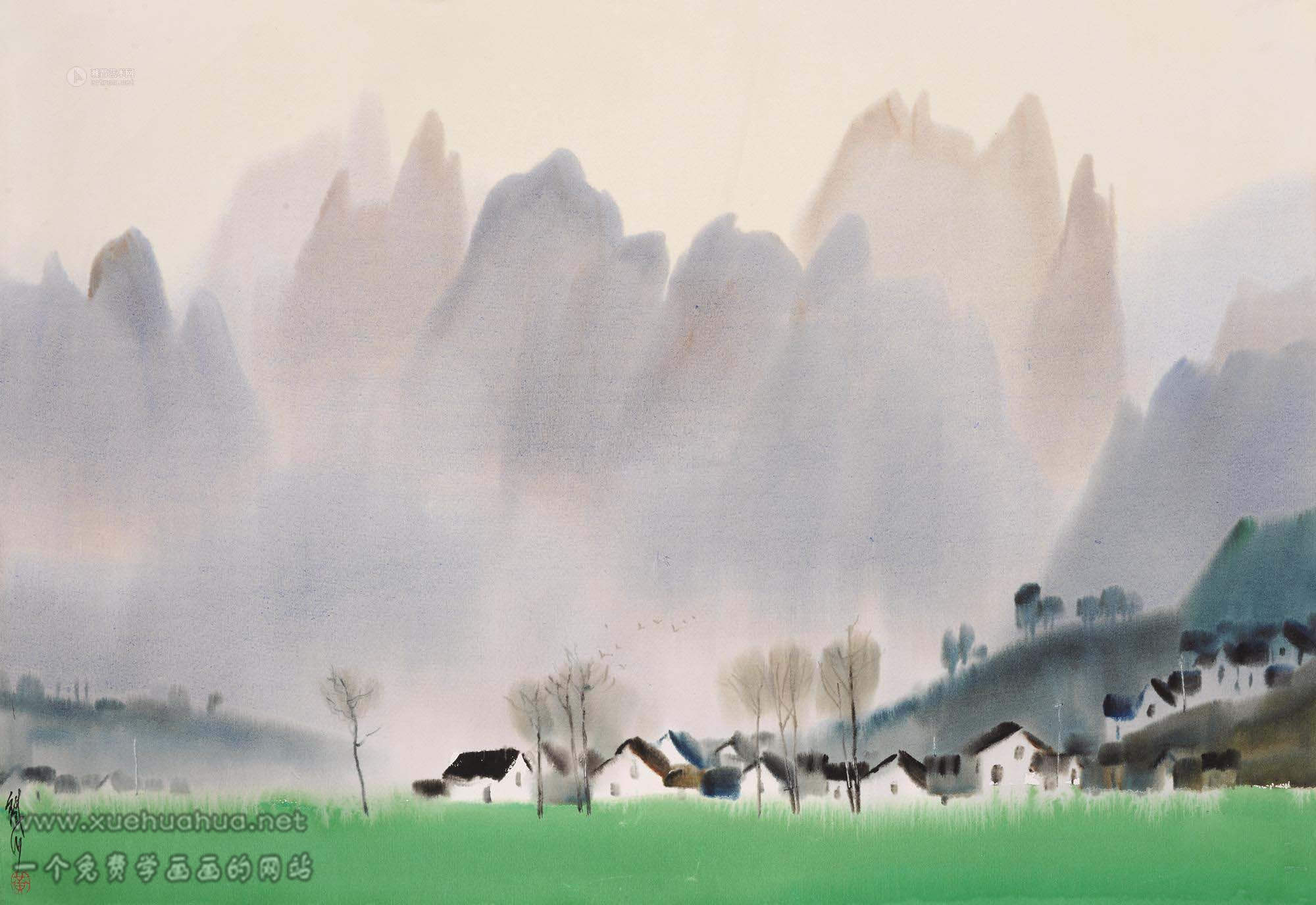 黃鐵山水彩風(fēng)景畫(14)