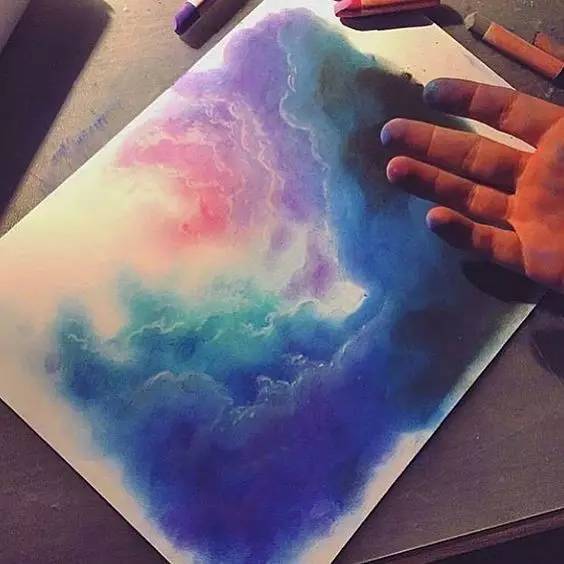水彩畫星空