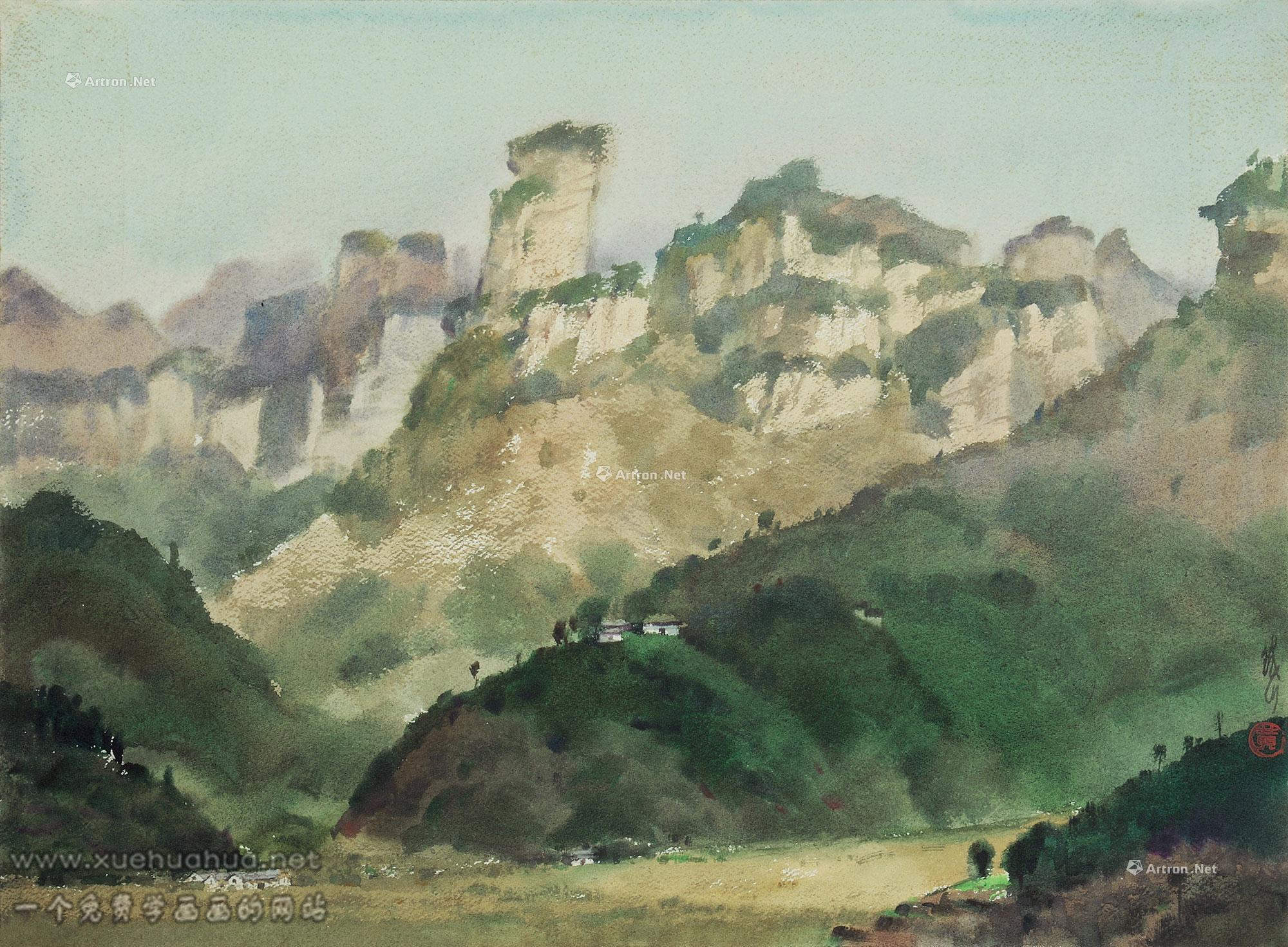 黃鐵山水彩風(fēng)景畫(5)