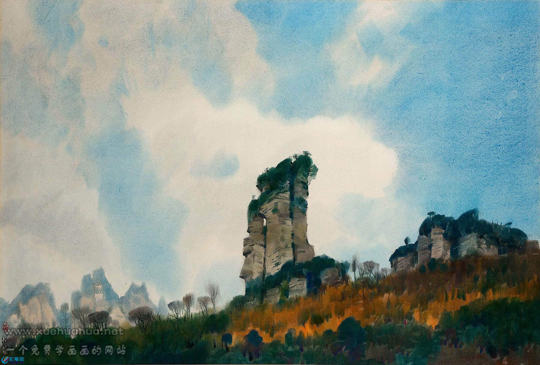 黃鐵山水彩畫風(fēng)景 黃鐵山水彩畫風(fēng)景(1)