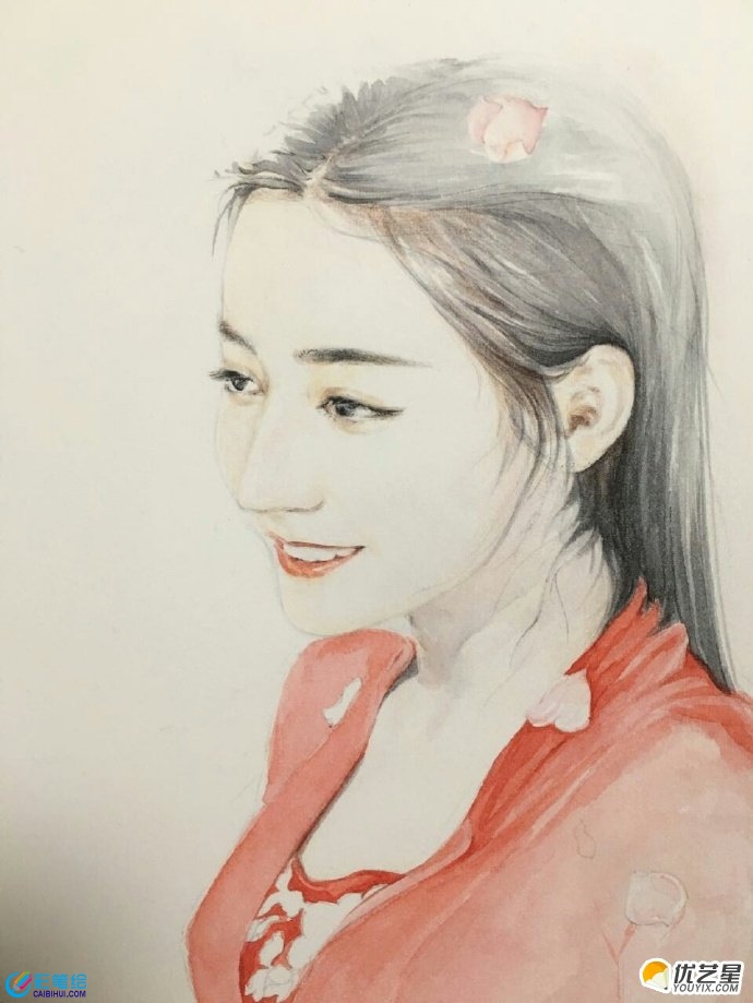 水彩畫(huà)迪麗熱巴