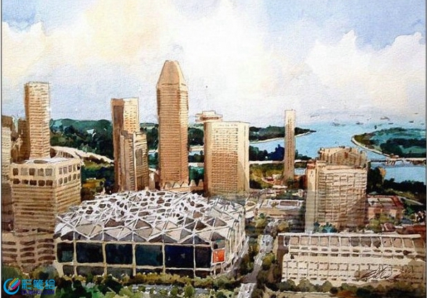 新加坡水彩畫家風(fēng)景作品