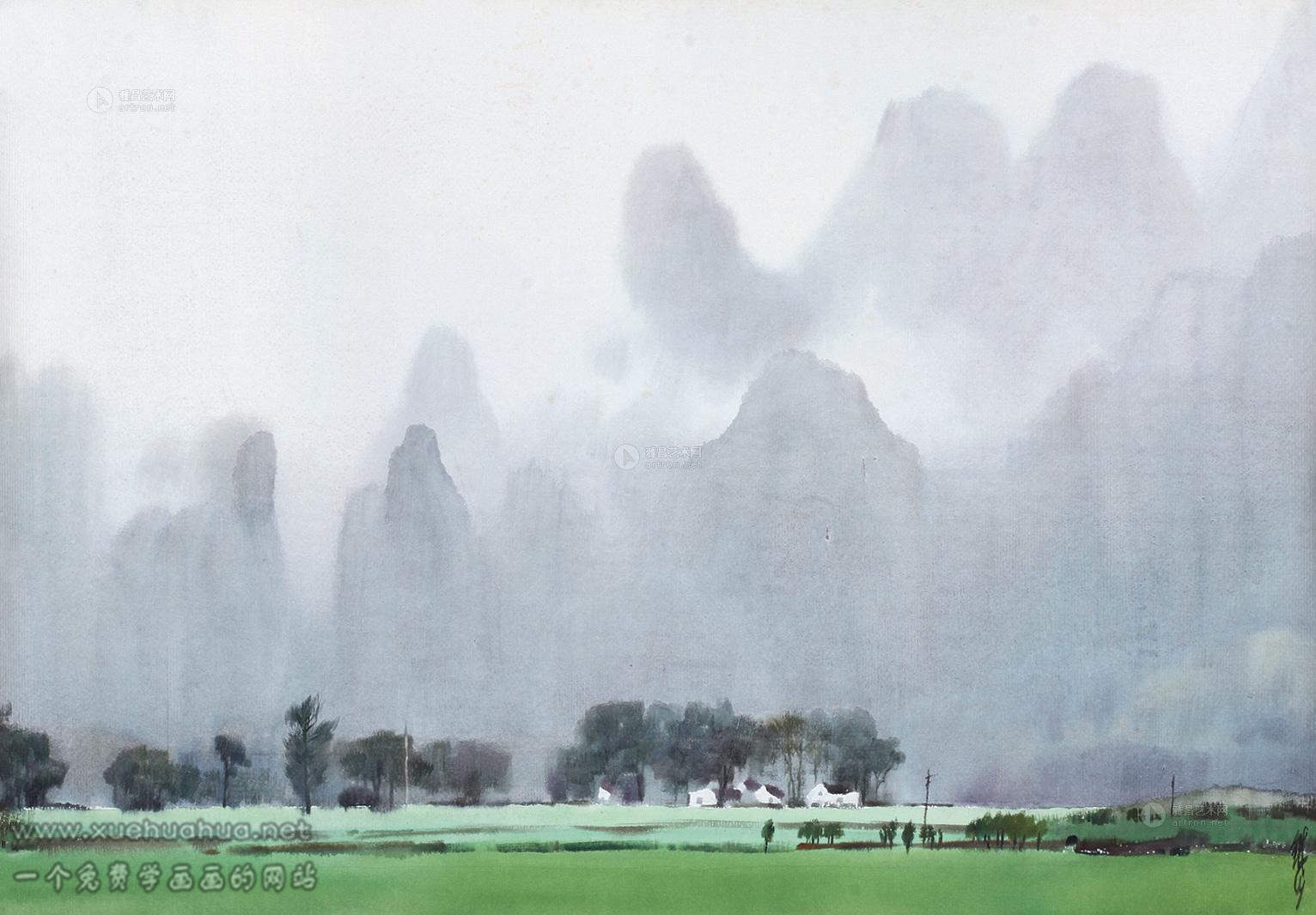 黃鐵山水彩風(fēng)景畫(22)