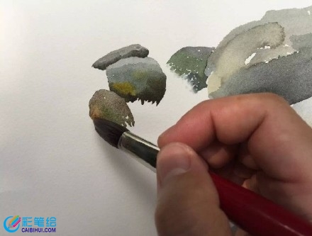 水彩風景過程