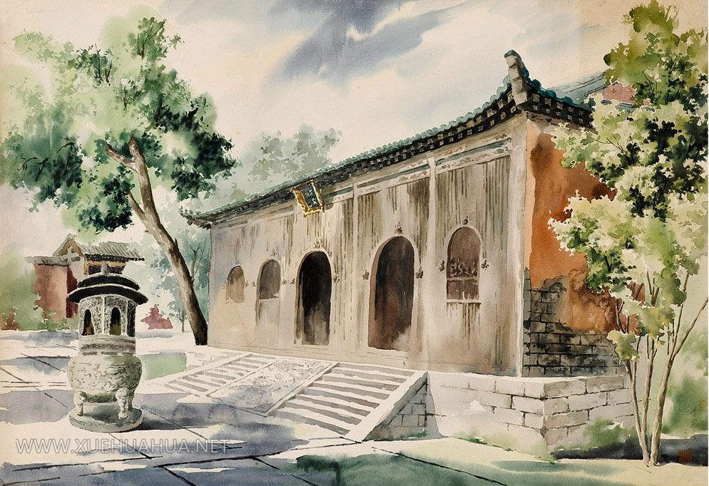 李劍晨水彩畫風(fēng)景4幅欣賞(1)