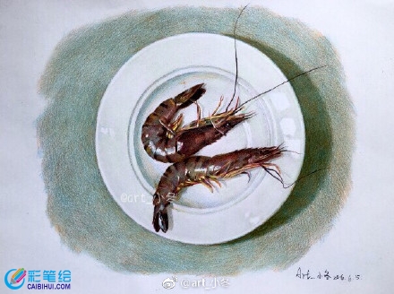 超寫實(shí)大龍蝦彩鉛畫教程