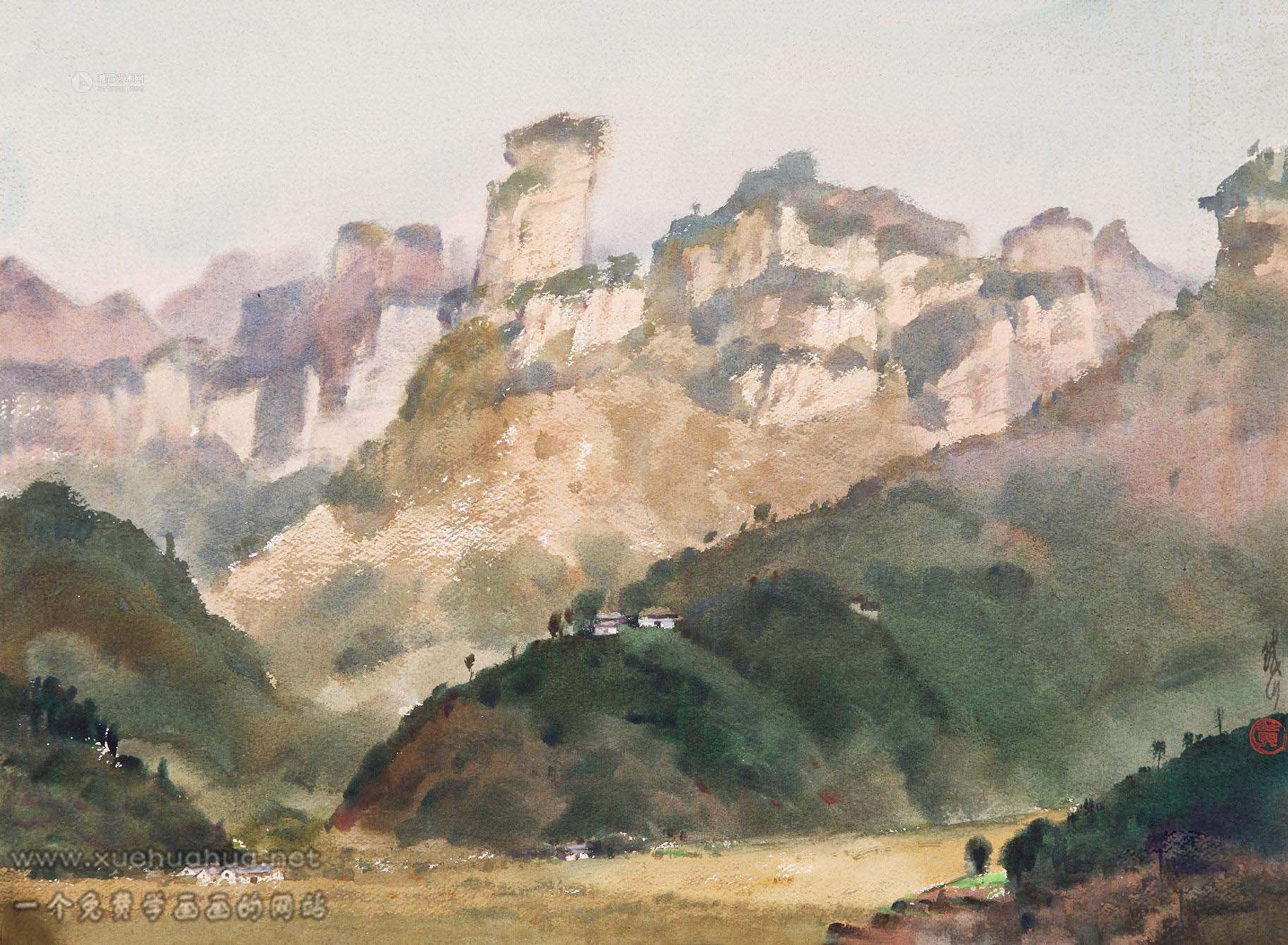 黃鐵山水彩風(fēng)景畫(24)