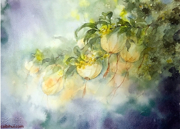 水彩畫樹教程：桂花樹的水彩畫畫法教學(xué)