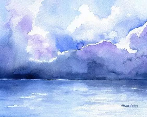 水彩畫星空