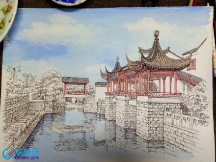 水彩建筑寫生