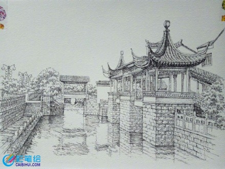 水彩建筑寫生