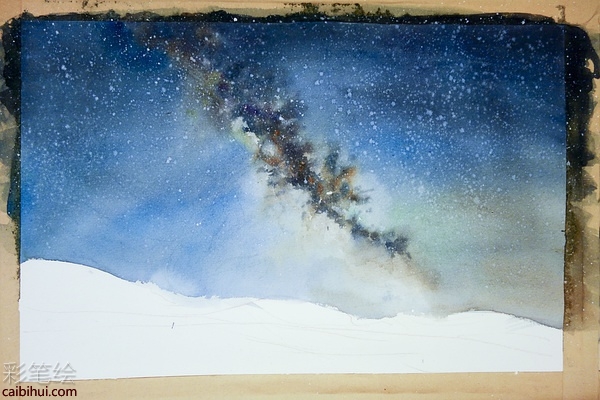 簡單的水彩畫星空