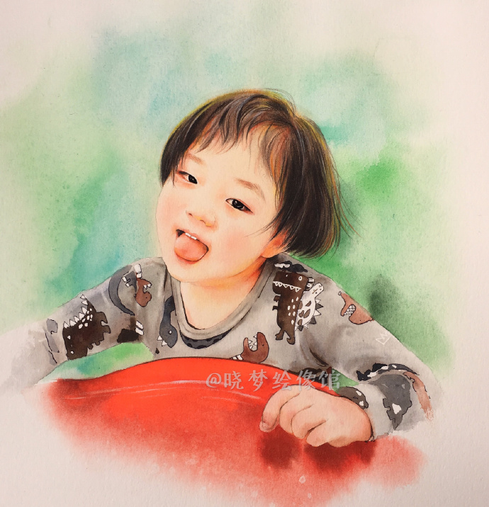 水彩畫人像