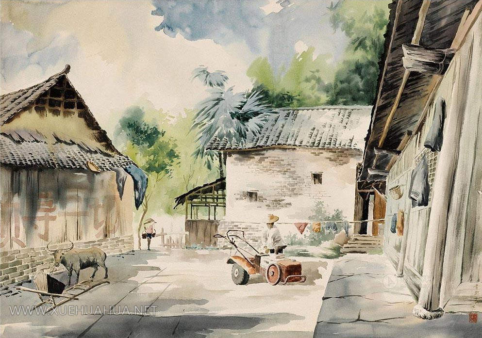 李劍晨水彩畫(huà)風(fēng)景4幅欣賞(4)
