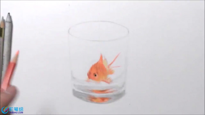 彩鉛畫(huà)玻璃杯