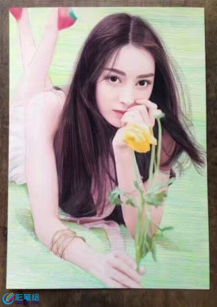 迪麗熱巴彩鉛圖片大全